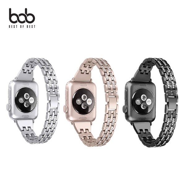 Bob Apple Watch dây đeo kim loại hình khối tương thích thế hệ trước dây đeo đồng hồ nữ cho Apple Watch 8 Ultra 7 SE 6 5 thế hệ thứ 4