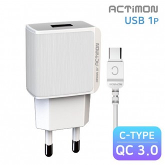 Actimon QC 3.0 hỗ trợ bộ sạc gia đình tốc độ cao 18W USB 1-prong loại C có thể tháo rời