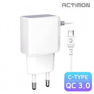 Actimon QC 3.0 hỗ trợ sạc gia đình tốc độ cao 18W tích hợp cáp loại C