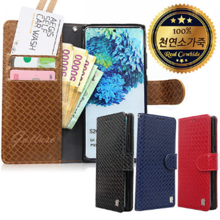 Ốp lưng Cartuso Square Galaxy Note 9/da bò tự nhiên/loại ví/loại nhật ký/loại nắp lật/túi đựng thẻ/ngăn ngừa mất thẻ