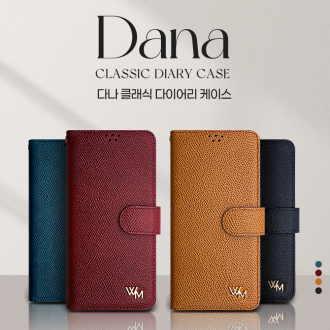 Ốp lưng Dana Classic Diary Galaxy Buddy 3/Galaxy A15 Common/Da bò tự nhiên/Loại ví/Túi đựng thẻ