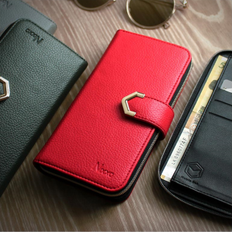 Hộp đựng nhật ký Nikso Pebble Zipper/Loại ví/Bộ lưu trữ thẻ cho Galaxy S22 Plus