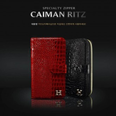 Nhật ký Caiman Ritz Zipper Galaxy Wide 5/Galaxy Buddy Hộp đựng thông thường/Bộ lưu trữ thẻ/Loại ví hai mặt/Bộ lưu trữ đa năng/Ví đựng tiền xu