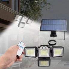 Đèn LED cảm biến gắn tường đa năng 4 chiều 216 lỗ ngoài trời có thể sạc lại bằng năng lượng mặt trời DJD333