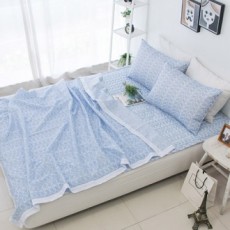 [Triển lãm chăn mùa hè] Bộ chăn rayon màu xanh Aru trọn bộ Bộ chăn gối đệm mùa hè / ARU-MARU Design Summer