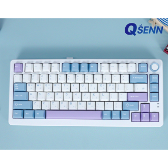 QSENN Q75 PBT Miếng đệm được bôi trơn hoàn toàn Bàn phím cơ có dây/không dây Xanh tím