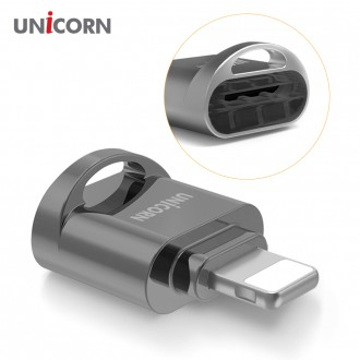 [Unicorn] 8 chân iPhone iPad Đầu đọc thẻ TF TF (micro SD) đầu đọc hộp đen kim loại mini CTF-200R