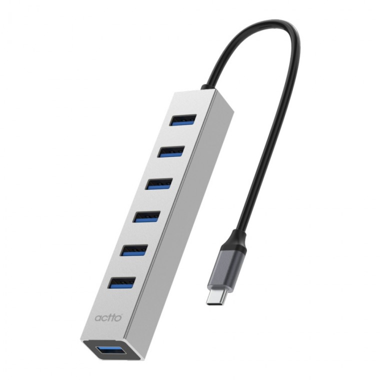 Acto PC Laptop Nhôm 7 Cổng USB Full Type C Hub HUB-56 Truyền Dữ Liệu