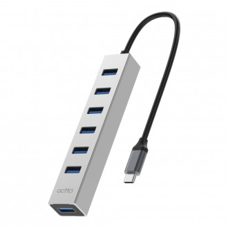 Acto PC Laptop Nhôm 7 Cổng USB Full Type C Hub HUB-56 Truyền Dữ Liệu