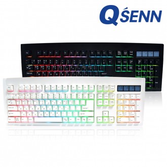 QSENN DT35 106 ABS Bàn phím cơ chơi game có dây/không dây Vòng đệm được bôi trơn hoàn toàn màu trắng