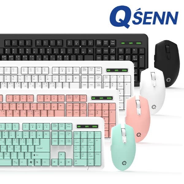 Bộ bàn phím chuột không dây QSEN QSENN MK210 kèm Keyskin