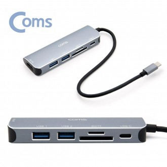 Bộ chuyển đổi trung tâm đa ổ cắm loại C USB HDMI SD TF 6in1