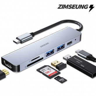 Hub USB C 6in1 Beast 6in1 CUH606 HDMI/SD/USB/Đầu đọc thẻ/Đa cổng/Laptop/HDTV