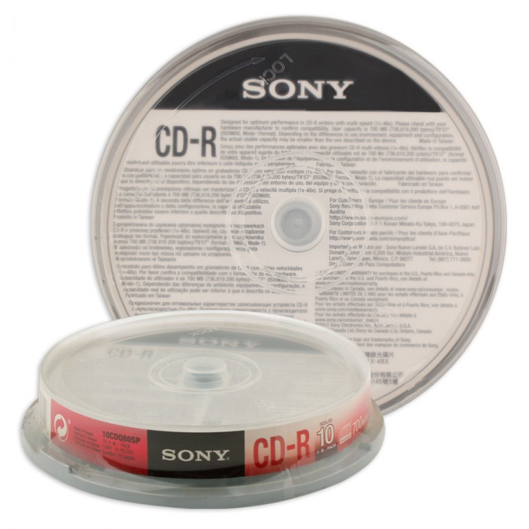 SONY dvdr Blankdvdr CD trắng CD-R 700MB 48X 10P CD CDRW CD trắng (bánh)