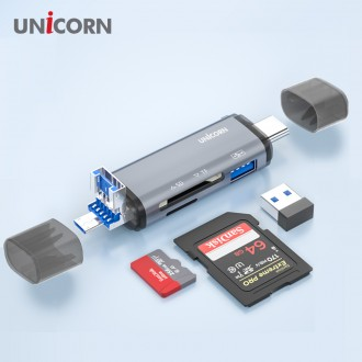 Đầu đọc thẻ đa năng UnicornOTG Loại A/loại C/Cổng USB3.1 5 chân hỗ trợ XC-2000M