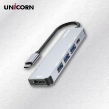 Unicorn 5IN1 HDMI loại C USB multi hub 4 cổng hub phản chiếu 4K PD sạc 87W TCH-P20