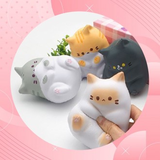 [8 miếng*1 hộp miễn phí vận chuyển] Meow Meow Squishy kê tay dễ thương Đáng yêu đến mức bạn muốn tiếp tục chạm vào nó Hãy cẩn thận