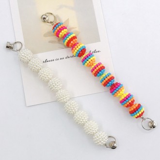 Dây đeo điện thoại di động Sesame Pearl Rainbow Pearl Dây đeo điện thoại di động