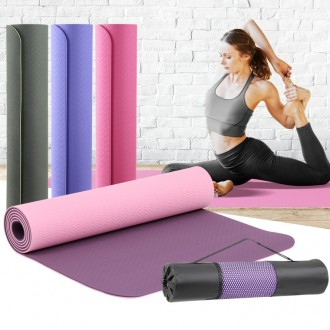 Thảm thể thao TPE 6mm tập gym pilates tập yoga sức khỏe chống trượt