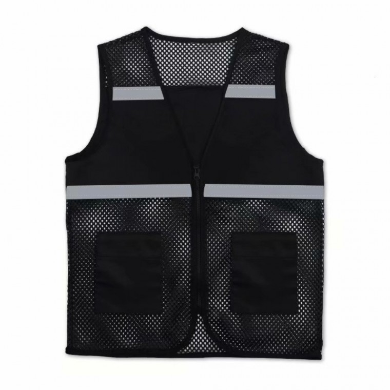 Áo vest công sở lưới phản quang màu đen 100