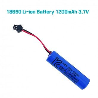 Pin Li-ion 18650 được chứng nhận KC 1200mAh 3.7V - Bộ pin sạc lithium có đầu nối 2 chân SM